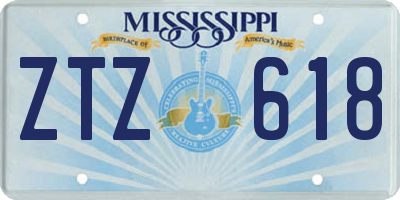 MS license plate ZTZ618