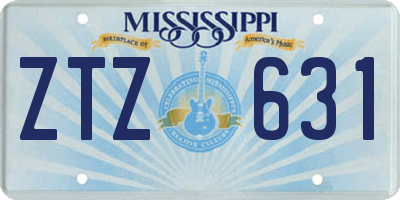 MS license plate ZTZ631
