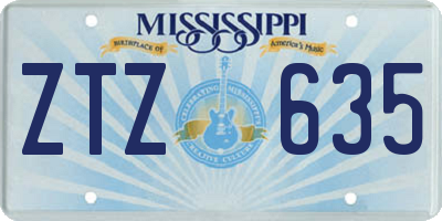 MS license plate ZTZ635