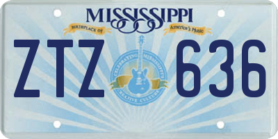 MS license plate ZTZ636
