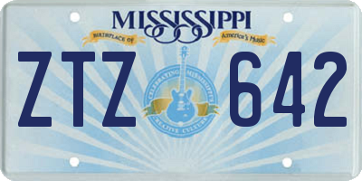MS license plate ZTZ642