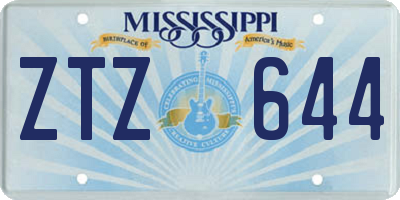 MS license plate ZTZ644