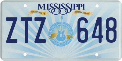 MS license plate ZTZ648