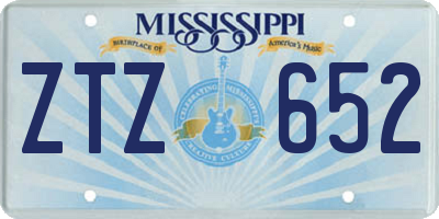 MS license plate ZTZ652