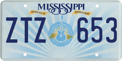 MS license plate ZTZ653