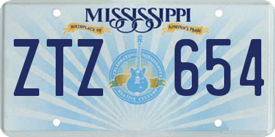 MS license plate ZTZ654
