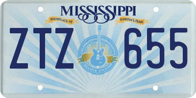 MS license plate ZTZ655