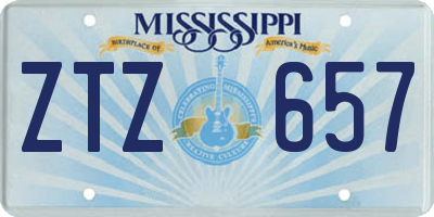 MS license plate ZTZ657