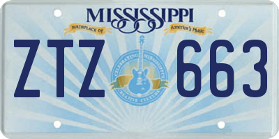 MS license plate ZTZ663
