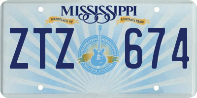 MS license plate ZTZ674