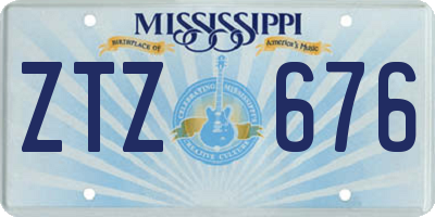 MS license plate ZTZ676