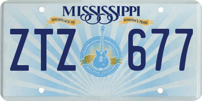 MS license plate ZTZ677