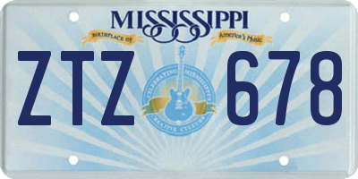 MS license plate ZTZ678