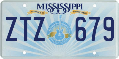 MS license plate ZTZ679
