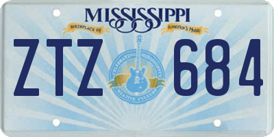 MS license plate ZTZ684