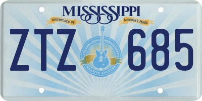 MS license plate ZTZ685