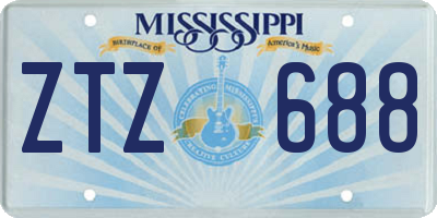 MS license plate ZTZ688
