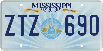 MS license plate ZTZ690