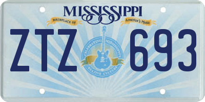 MS license plate ZTZ693