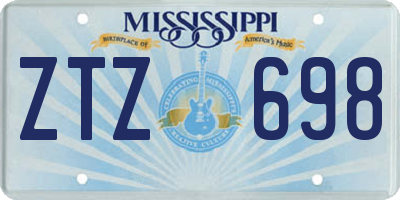 MS license plate ZTZ698