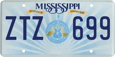 MS license plate ZTZ699