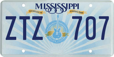 MS license plate ZTZ707