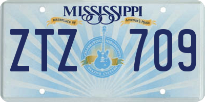 MS license plate ZTZ709