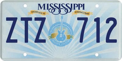 MS license plate ZTZ712