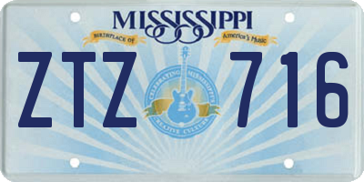 MS license plate ZTZ716