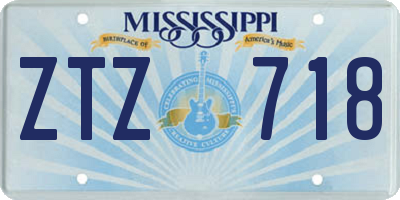 MS license plate ZTZ718