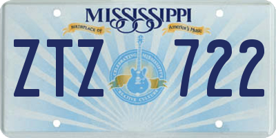 MS license plate ZTZ722