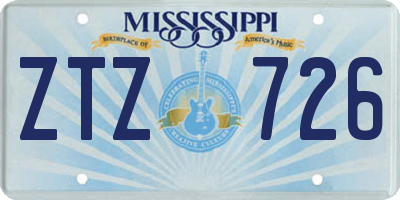 MS license plate ZTZ726