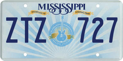 MS license plate ZTZ727