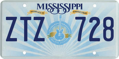 MS license plate ZTZ728