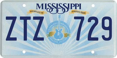 MS license plate ZTZ729