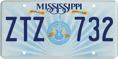 MS license plate ZTZ732