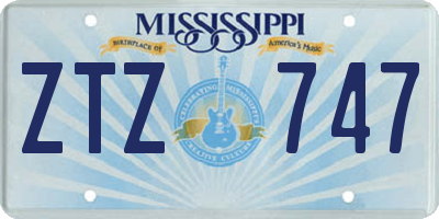 MS license plate ZTZ747
