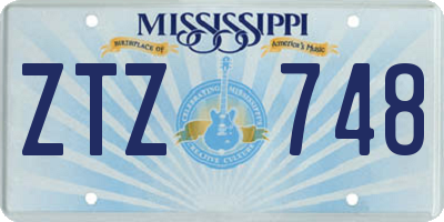 MS license plate ZTZ748