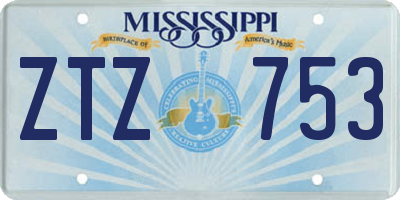 MS license plate ZTZ753