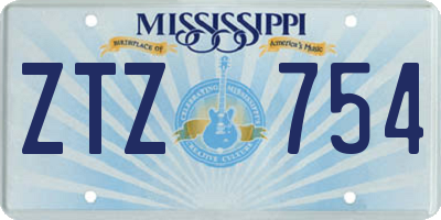 MS license plate ZTZ754