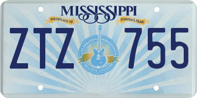 MS license plate ZTZ755