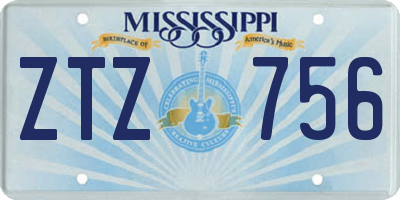 MS license plate ZTZ756