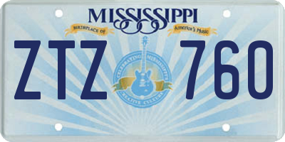 MS license plate ZTZ760