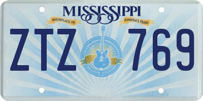 MS license plate ZTZ769