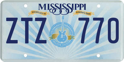 MS license plate ZTZ770