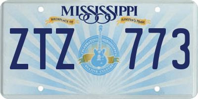 MS license plate ZTZ773