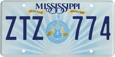MS license plate ZTZ774