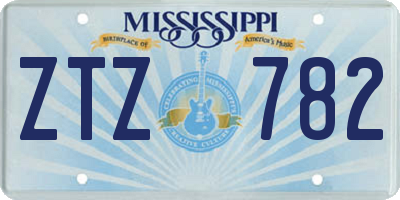 MS license plate ZTZ782