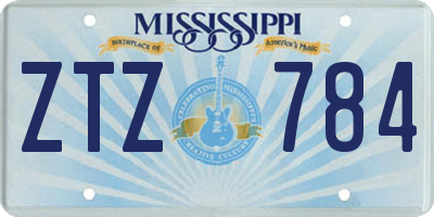 MS license plate ZTZ784
