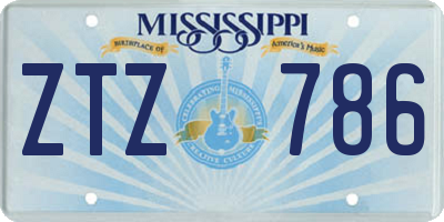 MS license plate ZTZ786